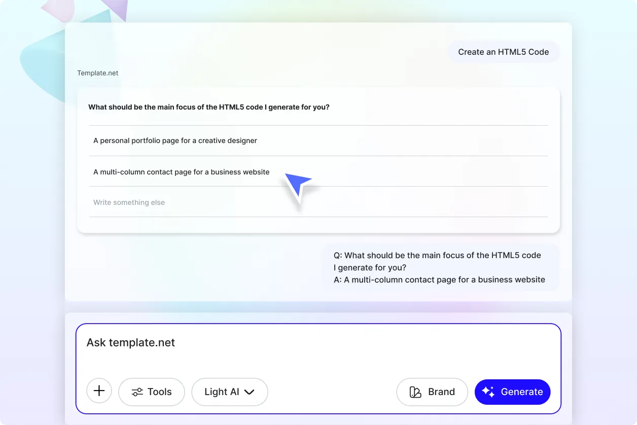 Free AI HTML5 Code Generator, Create Responsive HTML5 Code Online Free AI HTML5 Code Generator, Create Responsive HTML5 Code Online